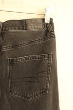 American Eagle Distressed Straight Leg Gray Wash Jeans | 6