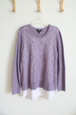Simply Vera Wang Purple Lace Sweater Top | XL