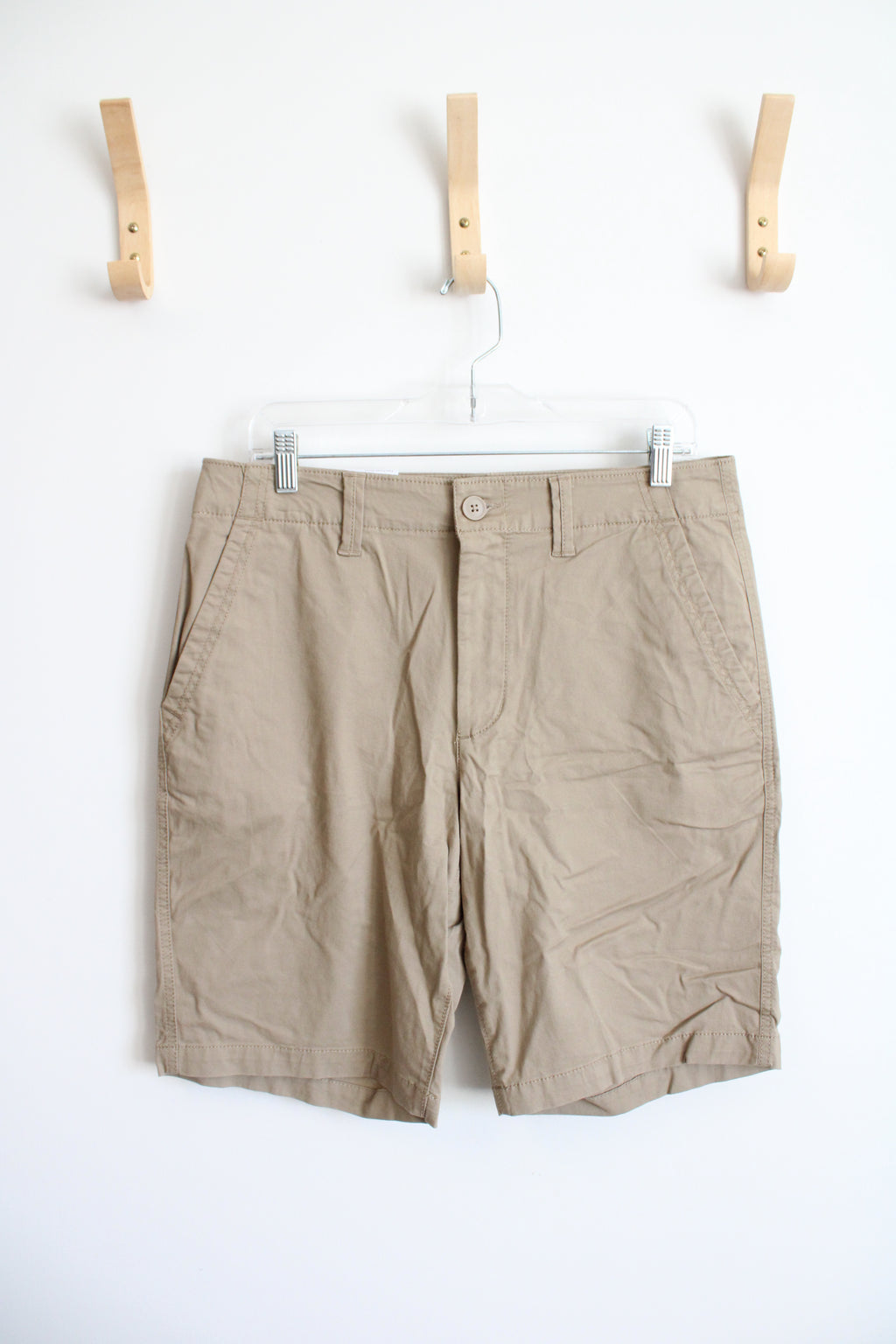 NEW Sonoma Tan Khaki Flat Front Everyday Shorts | 32