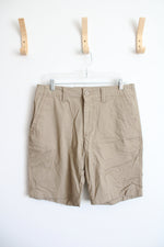 NEW Sonoma Tan Khaki Flat Front Everyday Shorts | 32
