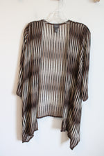 Traveler's Collection By Chico's Brown Black Knit Lightweight Cardigan | 1 (M/8)