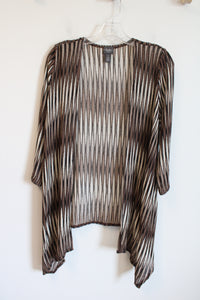 Traveler's Collection By Chico's Brown Black Knit Lightweight Cardigan | 1 (M/8)
