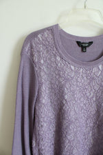 Simply Vera Wang Purple Lace Sweater Top | XL