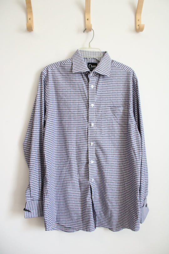 Chan Exclusive Tailor Blue & White Checkered Button Down Shirt | L