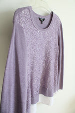 Simply Vera Wang Purple Lace Sweater Top | XL