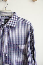 Chan Exclusive Tailor Blue & White Checkered Button Down Shirt | L