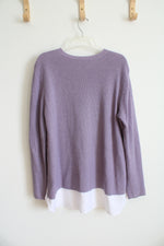 Simply Vera Wang Purple Lace Sweater Top | XL