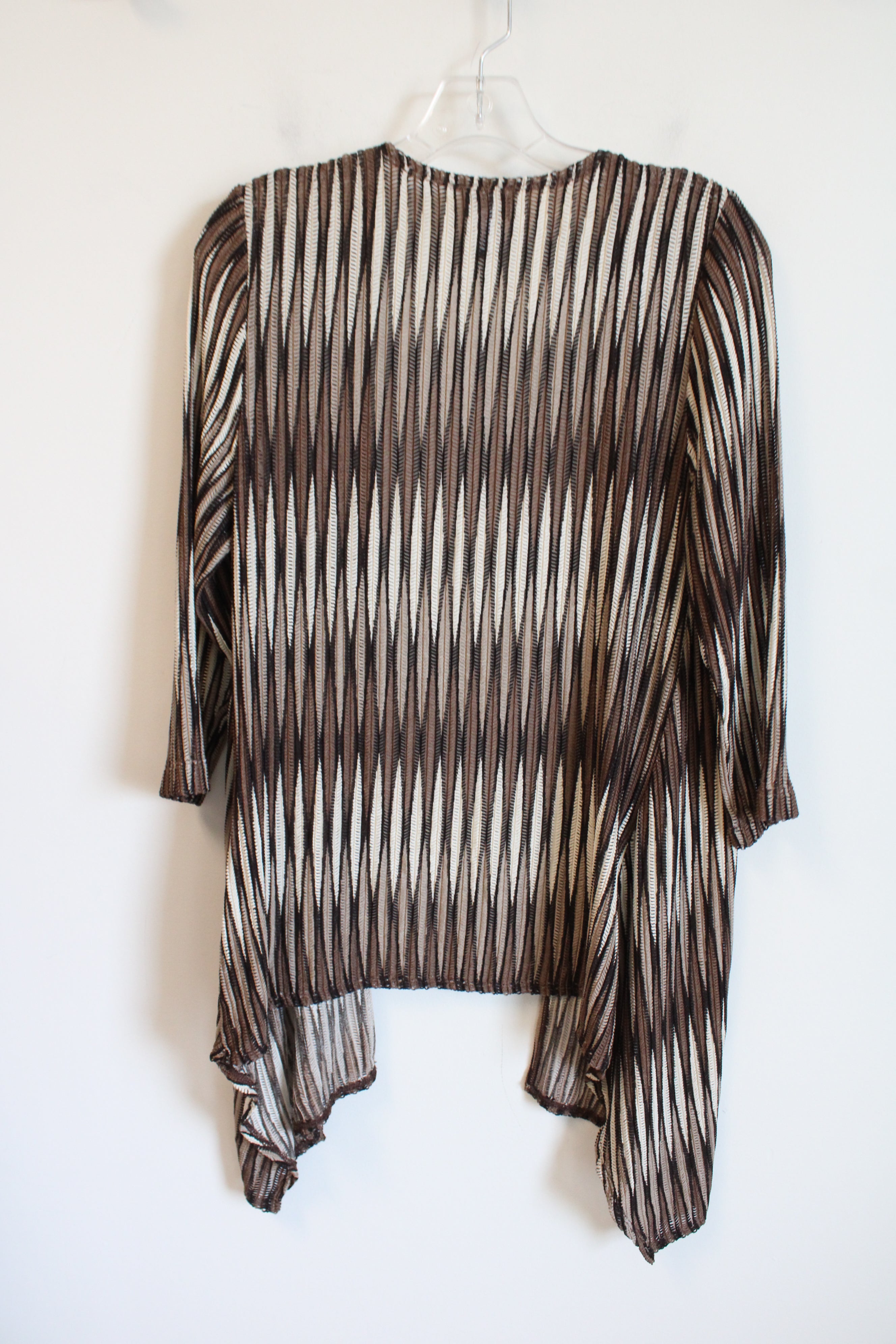 Traveler's Collection By Chico's Brown Black Knit Lightweight Cardigan | 1 (M/8)