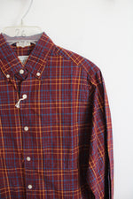 NEW J.Crew Classic Fit Maroon Blue & Orange Plaid Button Down Shirt | XS