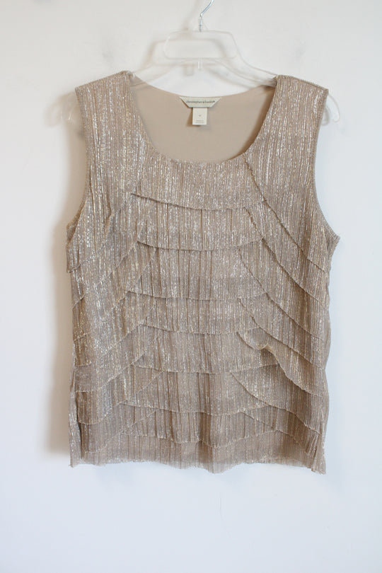 Christopher & Banks Gold Layered Tank | M