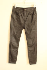 Ann Taylor Black Wax Coated Skinny Pants | 2