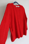 Liz Claiborne Collection Vintage Red Cable Knit Rayon Sweater | M