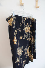 Maggie McNaughton Navy & Brown Floral Skirt | 22