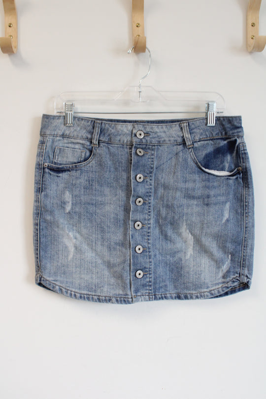 Vanillastar Faded Blue Jean Skirt | 7/8