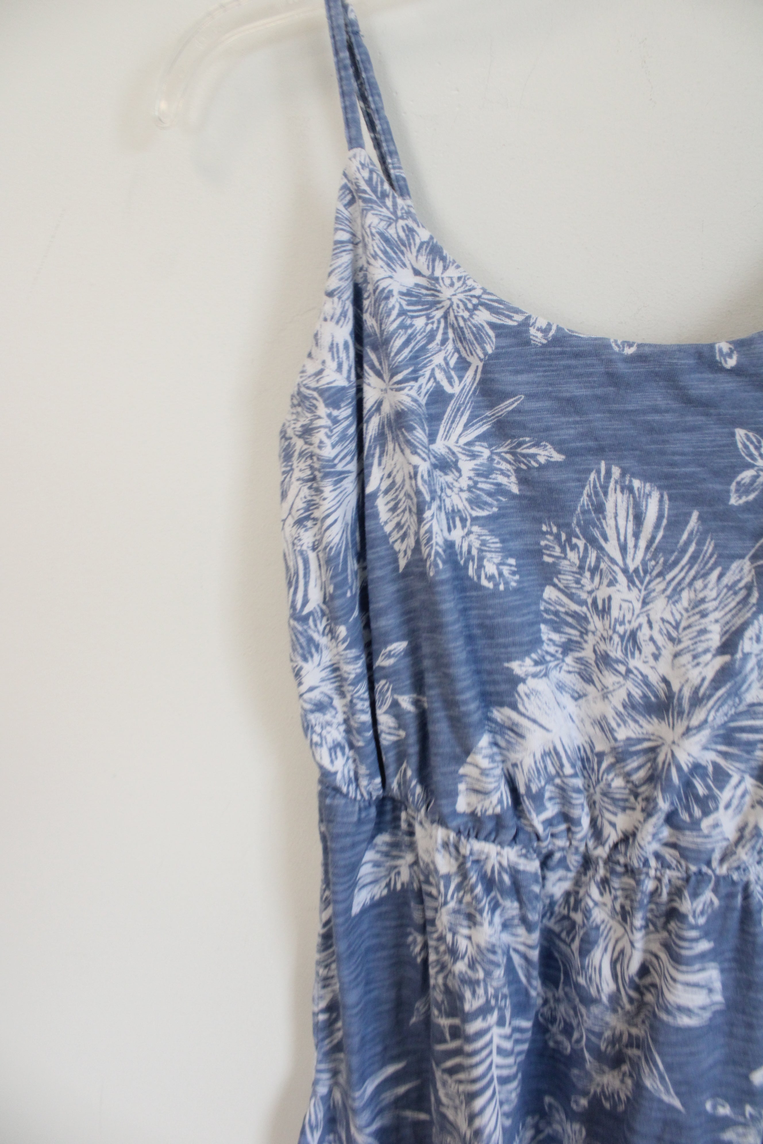 Old Navy Blue Tropical Print Cotton Dress | S