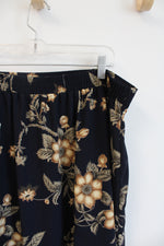 Maggie McNaughton Navy & Brown Floral Skirt | 22