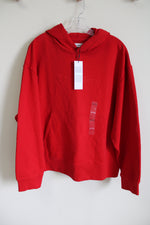 NEW Calvin Klein Red Embroidered Logo Hoodie | XL