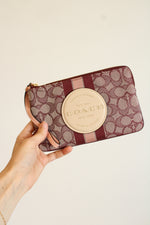 Coach Dempsey Large Corner Zip In Signature Jacquard Wristlet