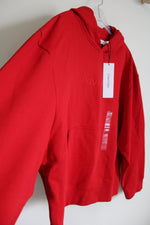 NEW Calvin Klein Red Embroidered Logo Hoodie | XL