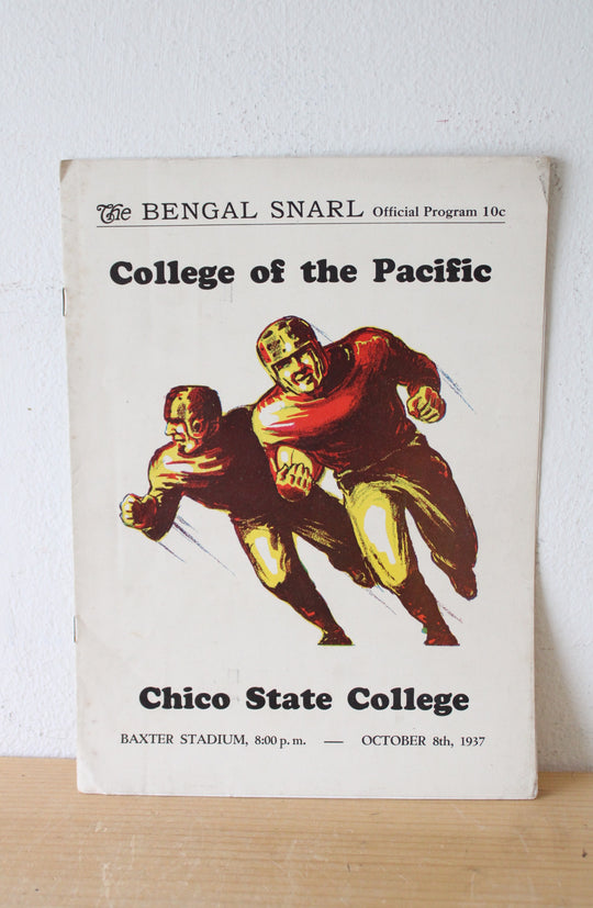 The Bengal Snarl College Of The Pacific Chico State College October 8th, 1937 Football Program