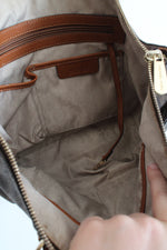 Michael Kors Jet Set Brown Logo Signature Tote Bag