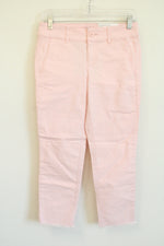 NEW LOFT Girlfriend Chino Mid Rise Slim Leg Pink Pant | 0 Petite