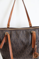 Michael Kors Jet Set Brown Logo Signature Tote Bag