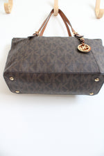 Michael Kors Jet Set Brown Logo Signature Tote Bag