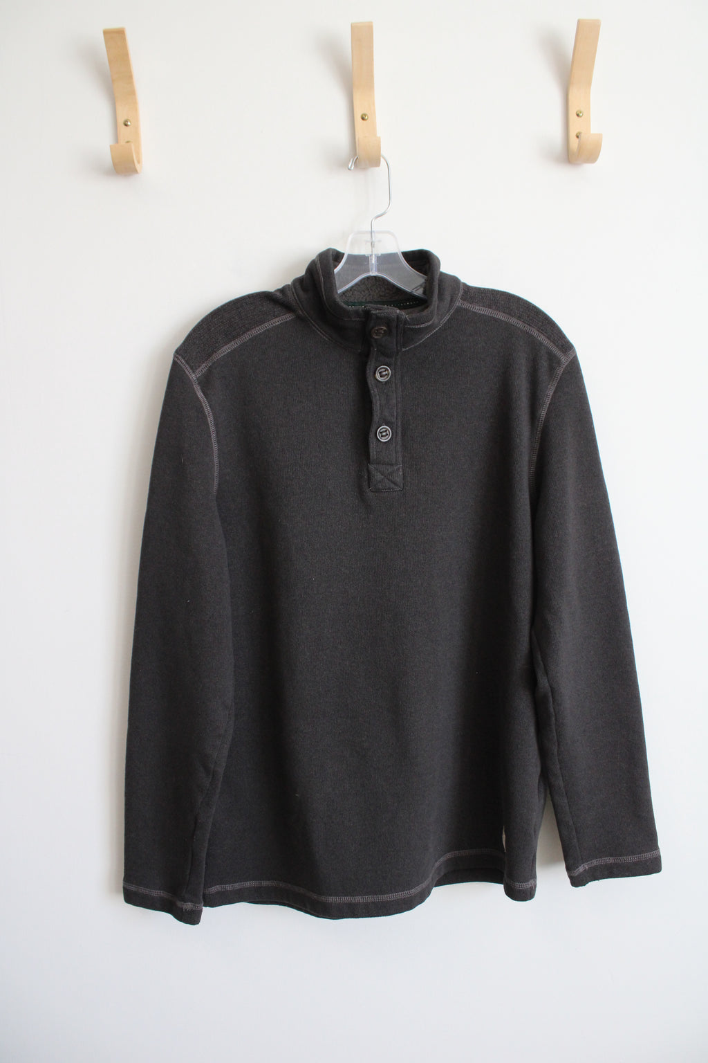 G.H. Bass Co. Gray 1/4 Button Down Sweatshirt | L