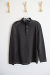 G.H. Bass Co. Gray 1/4 Button Down Sweatshirt | L