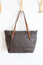 Michael Kors Jet Set Brown Logo Signature Tote Bag