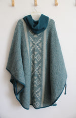 Vintage Alafoss Of Ireland Blue Wool Poncho | OS