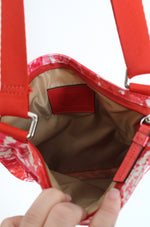 Coach Getaway Signature Nylon Red & Pink File Crossbody Bag