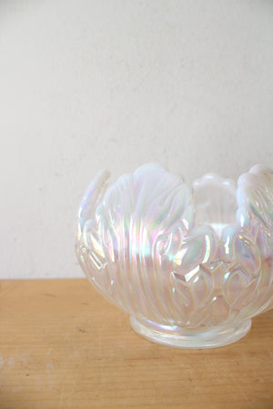 Fenton French Opalescent Empress Lotus Rose Bowl