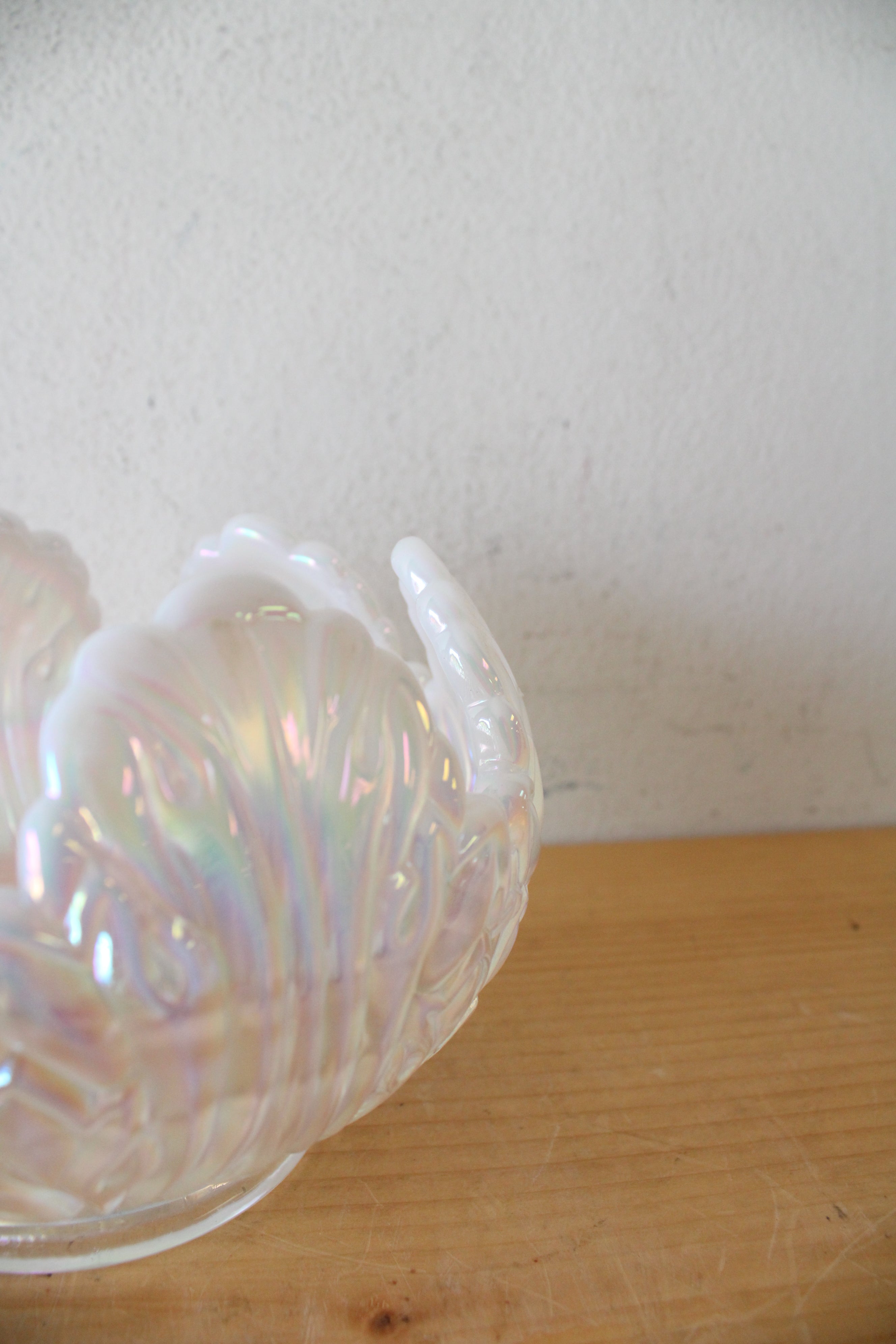 Fenton French Opalescent Empress Lotus Rose Bowl
