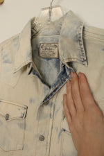 NEW Polo Ralph Lauren Bleached Denim Button Up Western Shirt | S