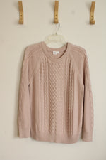 Gap Light Pink Cable Knit Sweater | L
