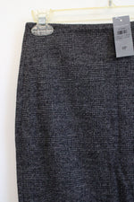 NEW Ann Taylor Black Gray Houndstooth Pencil Skirt | 0 Petite