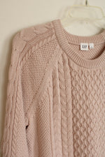 Gap Light Pink Cable Knit Sweater | L
