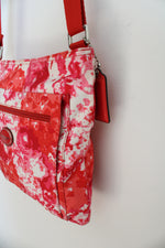Coach Getaway Signature Nylon Red & Pink File Crossbody Bag