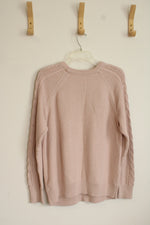 Gap Light Pink Cable Knit Sweater | L