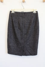 NEW Ann Taylor Black Gray Houndstooth Pencil Skirt | 0 Petite