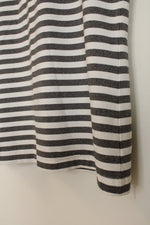 Kate Lord Performance Gray and White Striped Polo | M