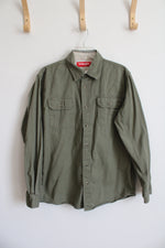 Wrangler Olive Green Button Down Shirt | M
