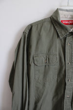 Wrangler Olive Green Button Down Shirt | M