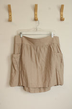 Old Navy Tan Linen Blend Skirt with Pockets | XL