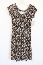 NEW MICHAEL Michael Kors Brown Patterned Dress | Petite S
