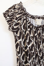 NEW MICHAEL Michael Kors Brown Patterned Dress | Petite S