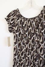 NEW MICHAEL Michael Kors Brown Patterned Dress | Petite S