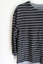 Lands' End Black & White Striped Top | M